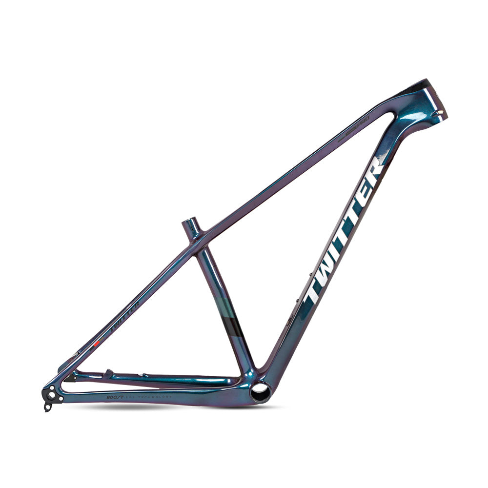 TWITTER WARRIOR Pro Carbon MTB Frame – T900 Mix, 29"/27.5", Thru axle +Lever, Gloss+UV Decals