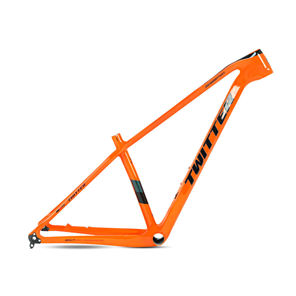 TWITTER WARRIOR Pro Carbon MTB Frame – T900 Mix, 29"/27.5", Thru axle  +Lever, Gloss+UV Decals